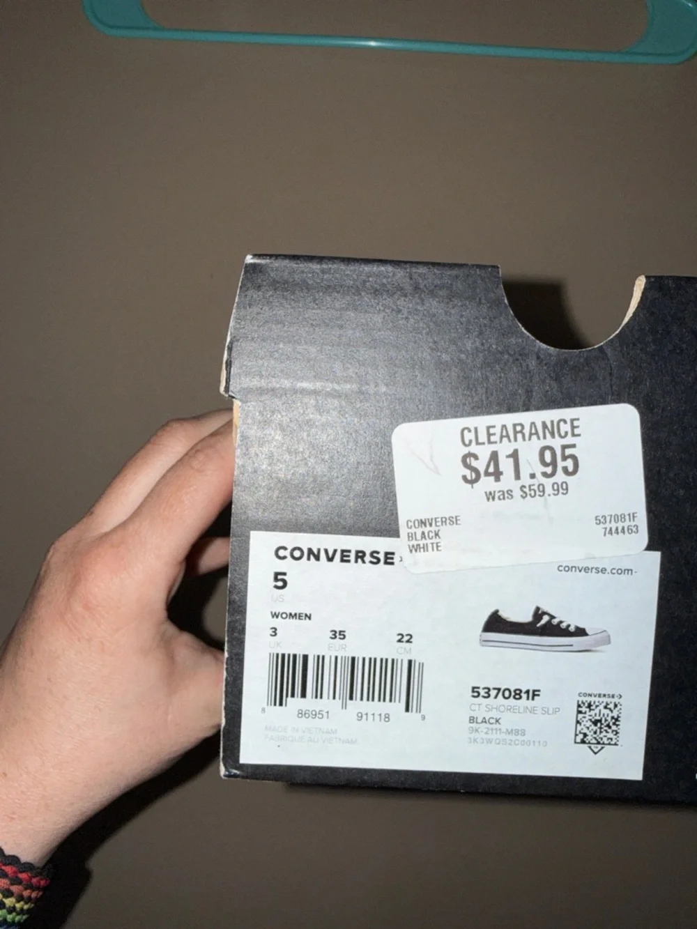 Converse Black and White Low Top Canvas Sneakers - Picture 2 of 8